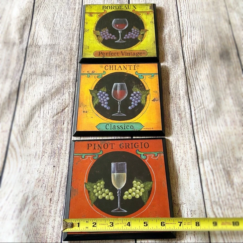 Vintage Wine Wall Art Trio Prints 🍷🍾